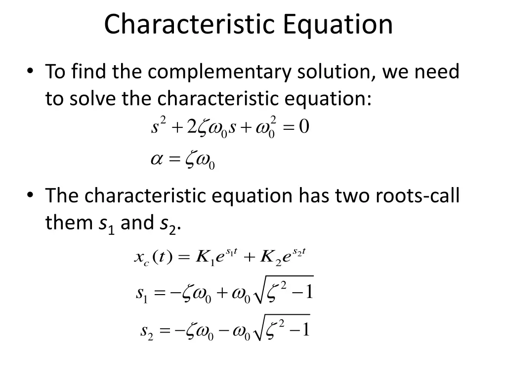 characteristic equation