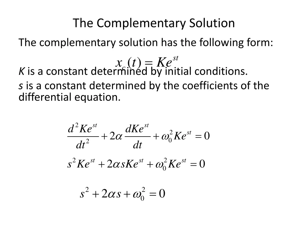 the complementary solution