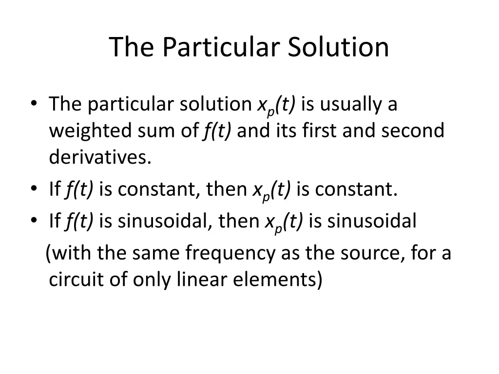 the particular solution