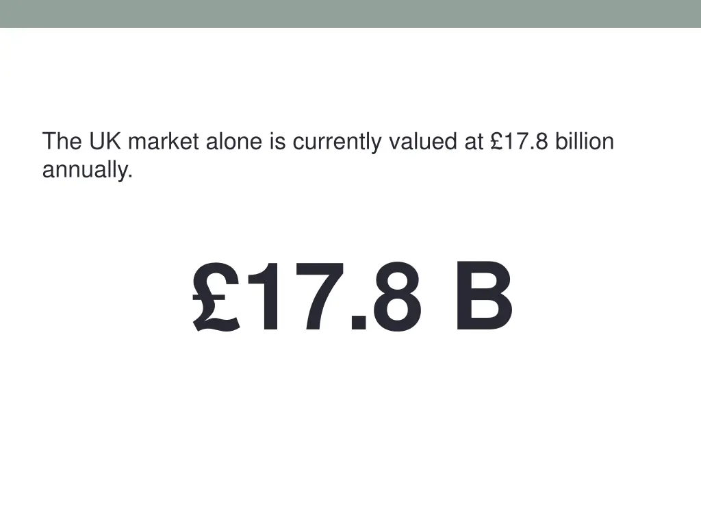 the uk market alone is currently valued