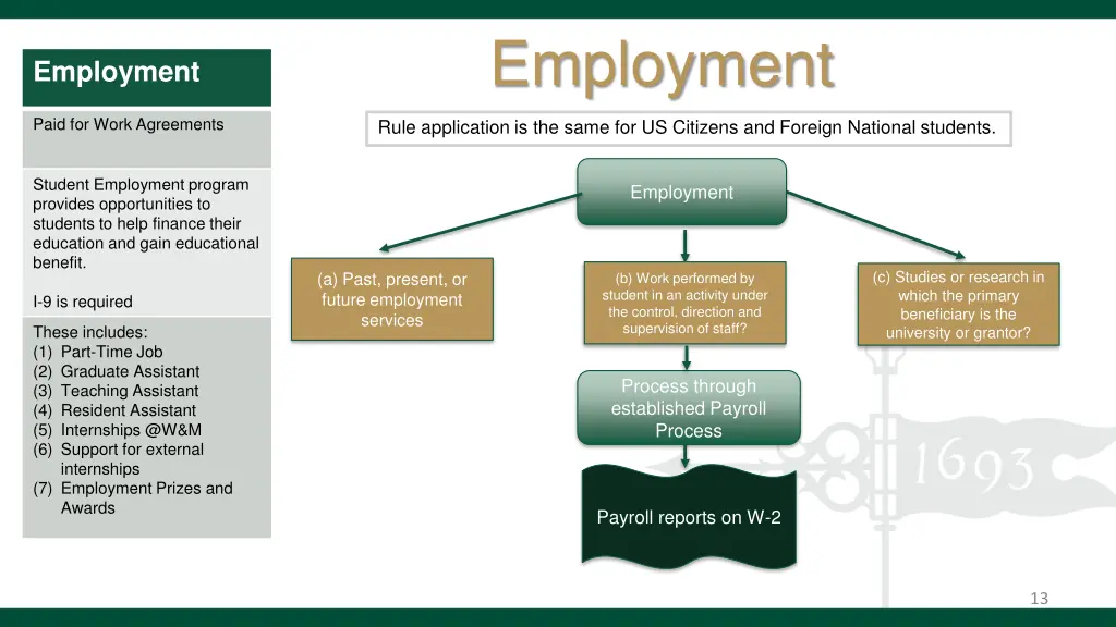 employment