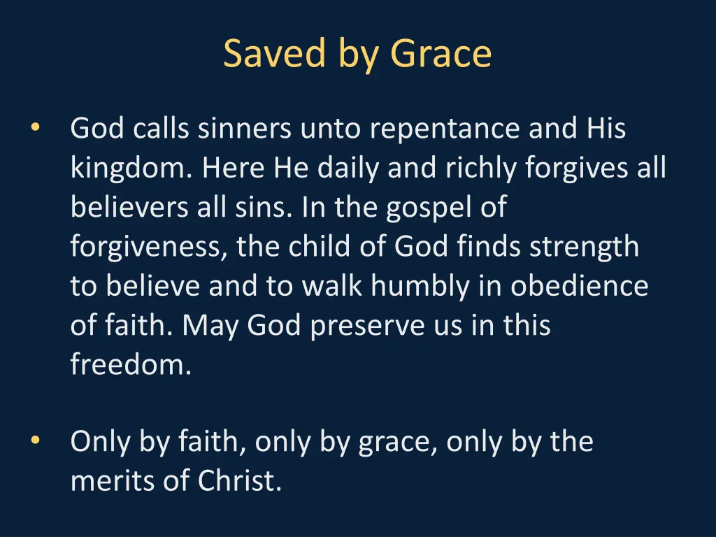 saved by grace