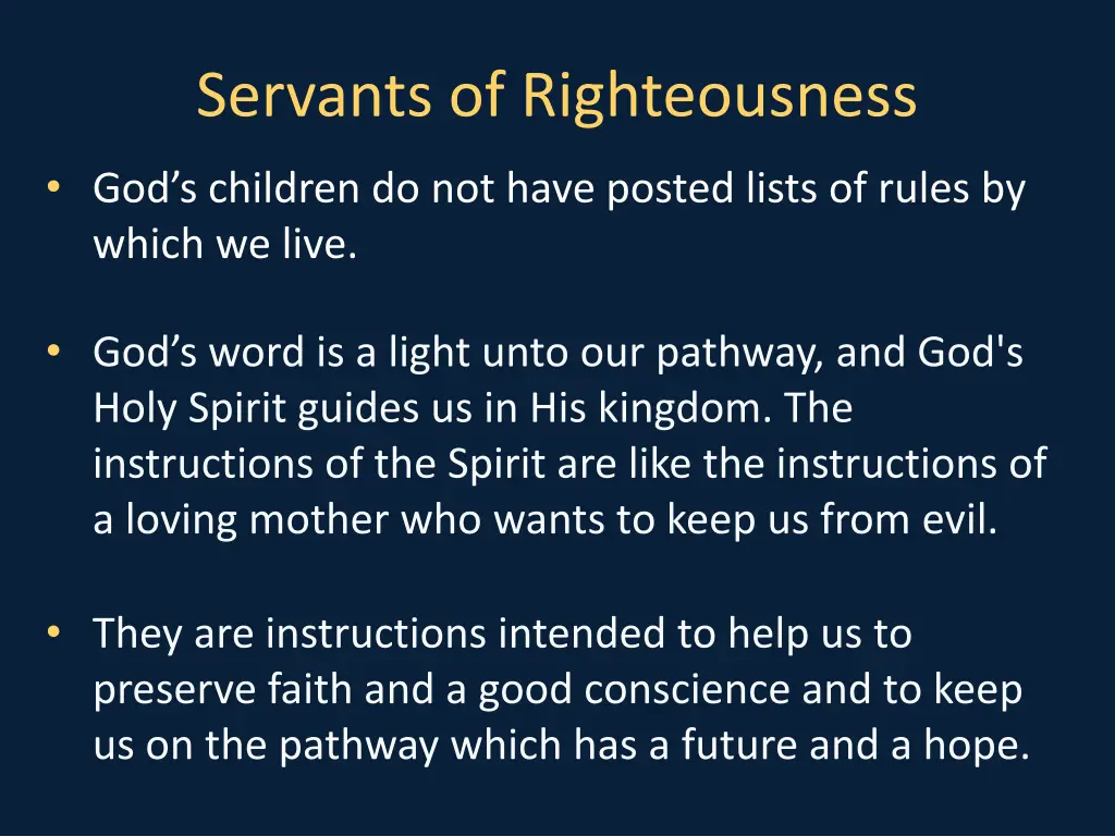 servants of righteousness 2