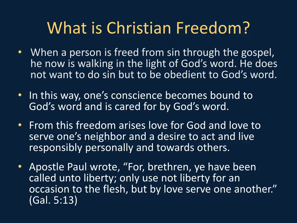 what is christian freedom 1