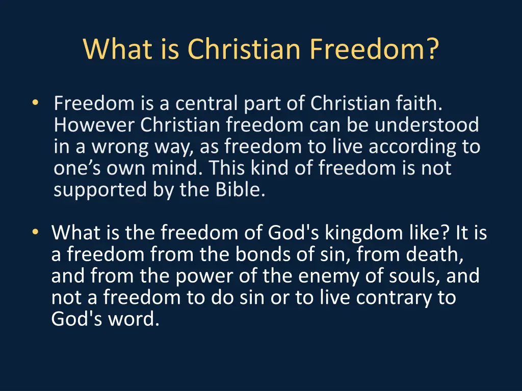 what is christian freedom