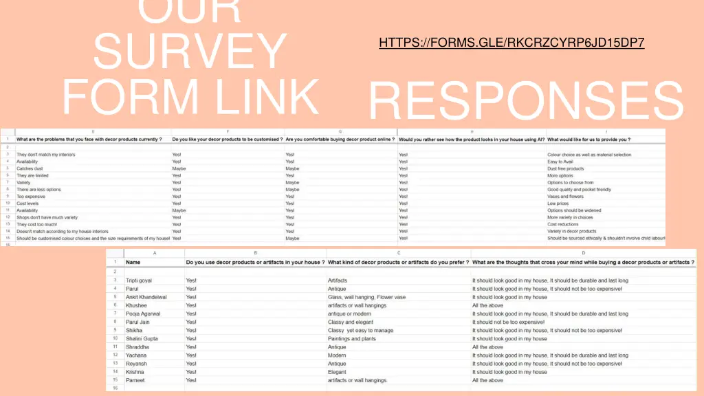 our survey form link