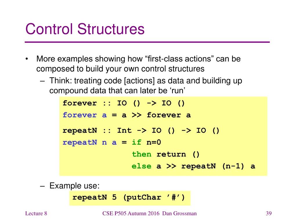 control structures