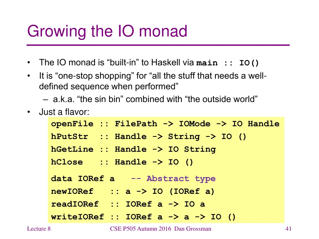 growing the io monad