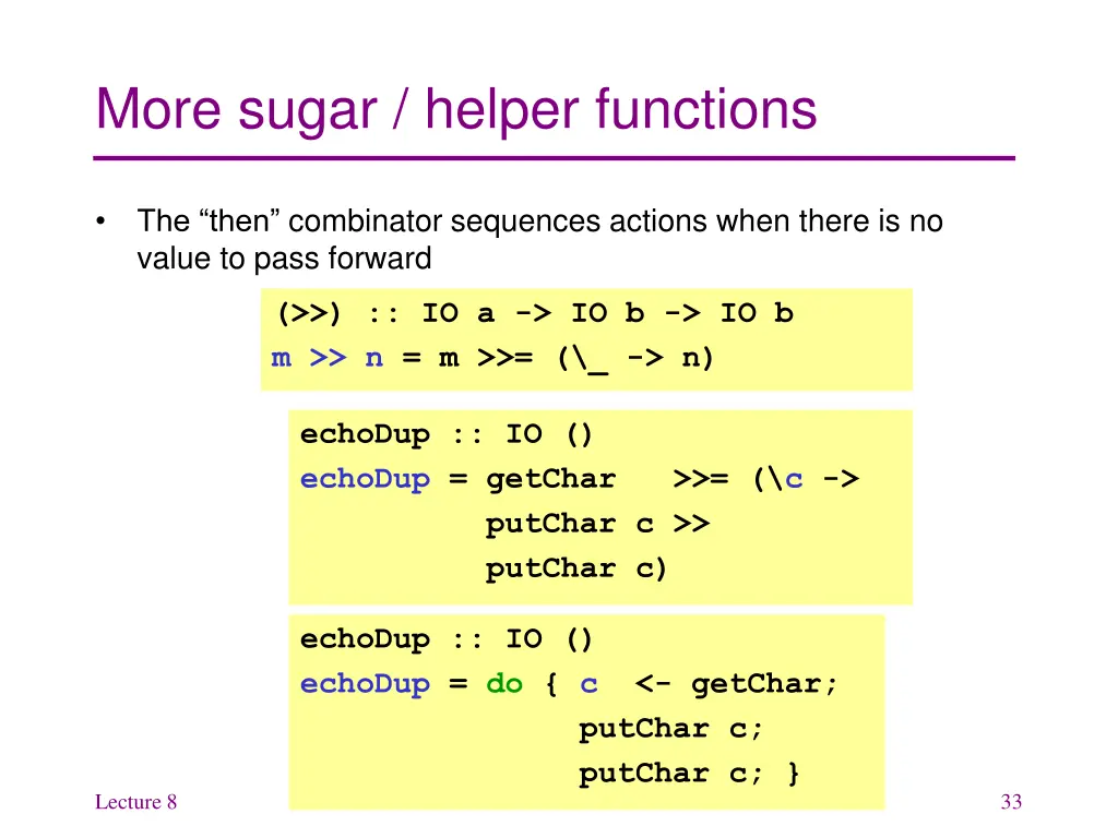 more sugar helper functions