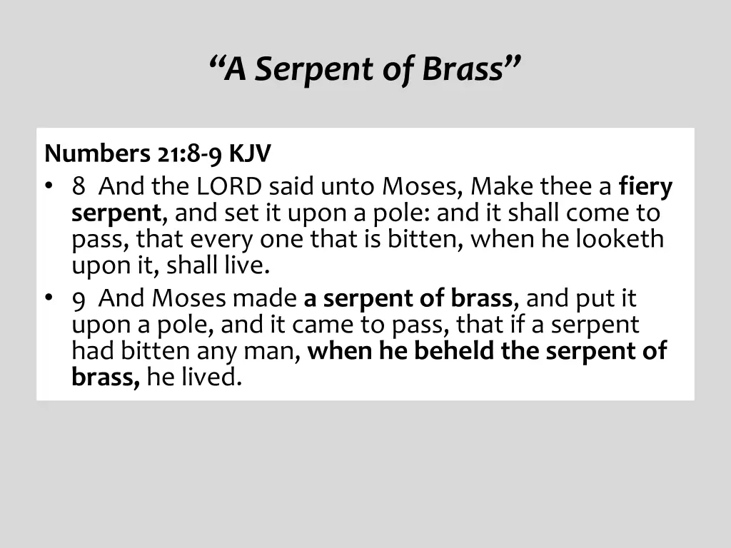 a serpent of brass