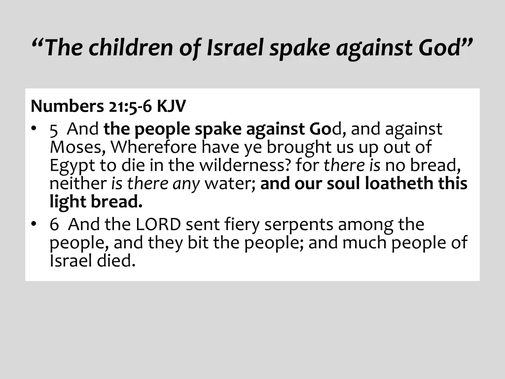 the children of israel spake against god