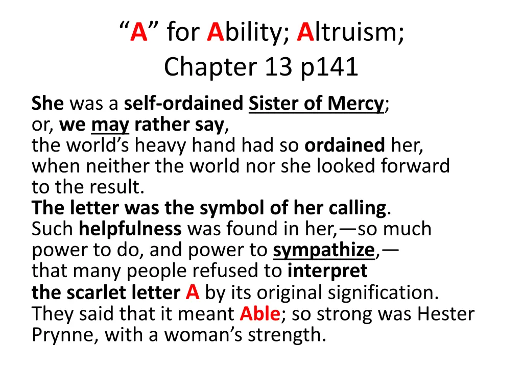 a for a bility a ltruism chapter 13 p141