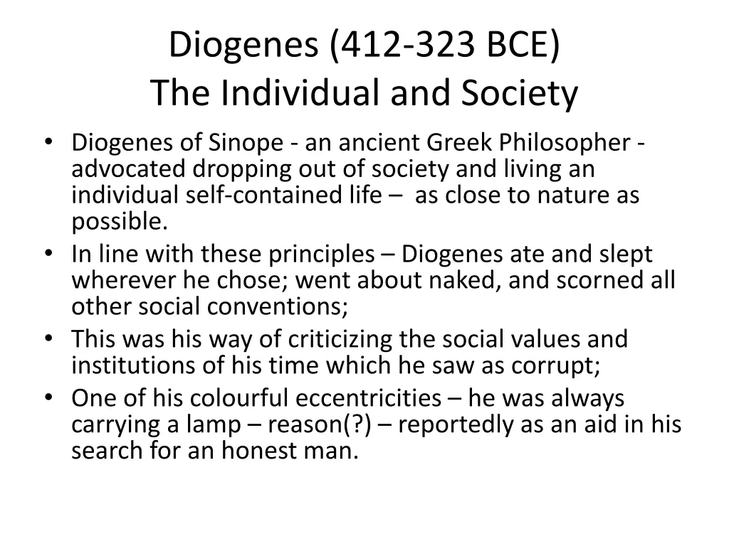 diogenes 412 323 bce the individual and society