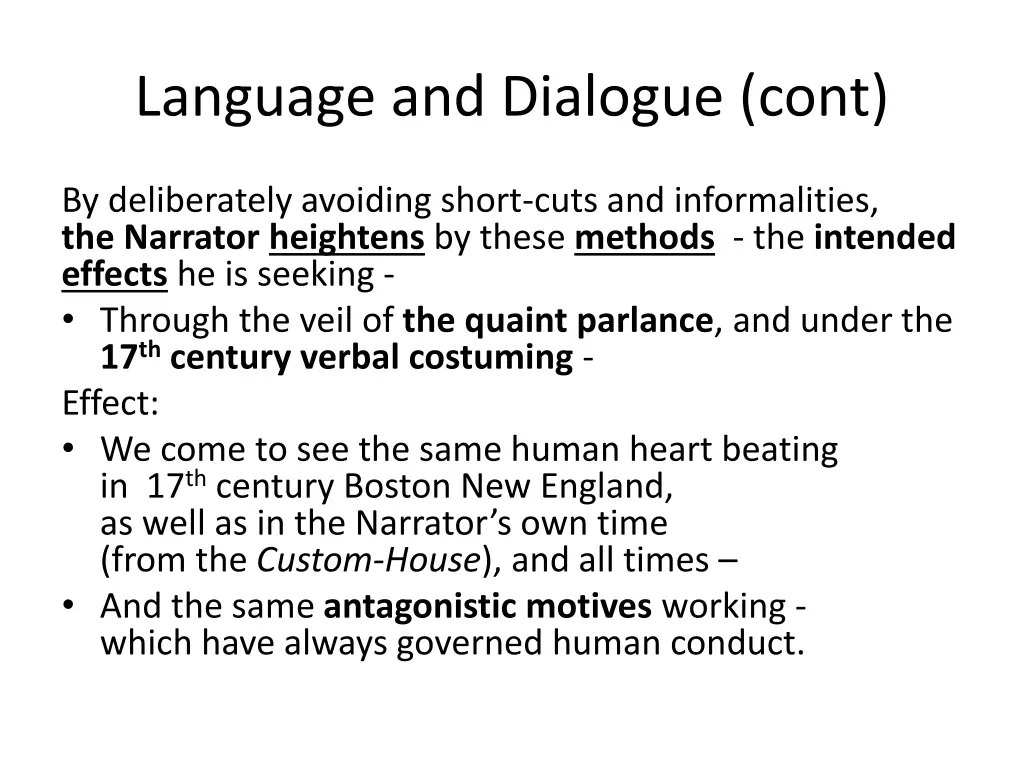 language and dialogue cont