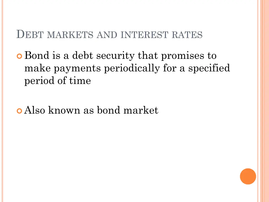 d ebt markets and interest rates