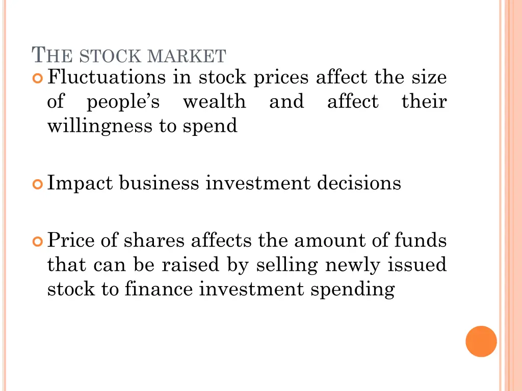 t he stock market fluctuations in stock prices