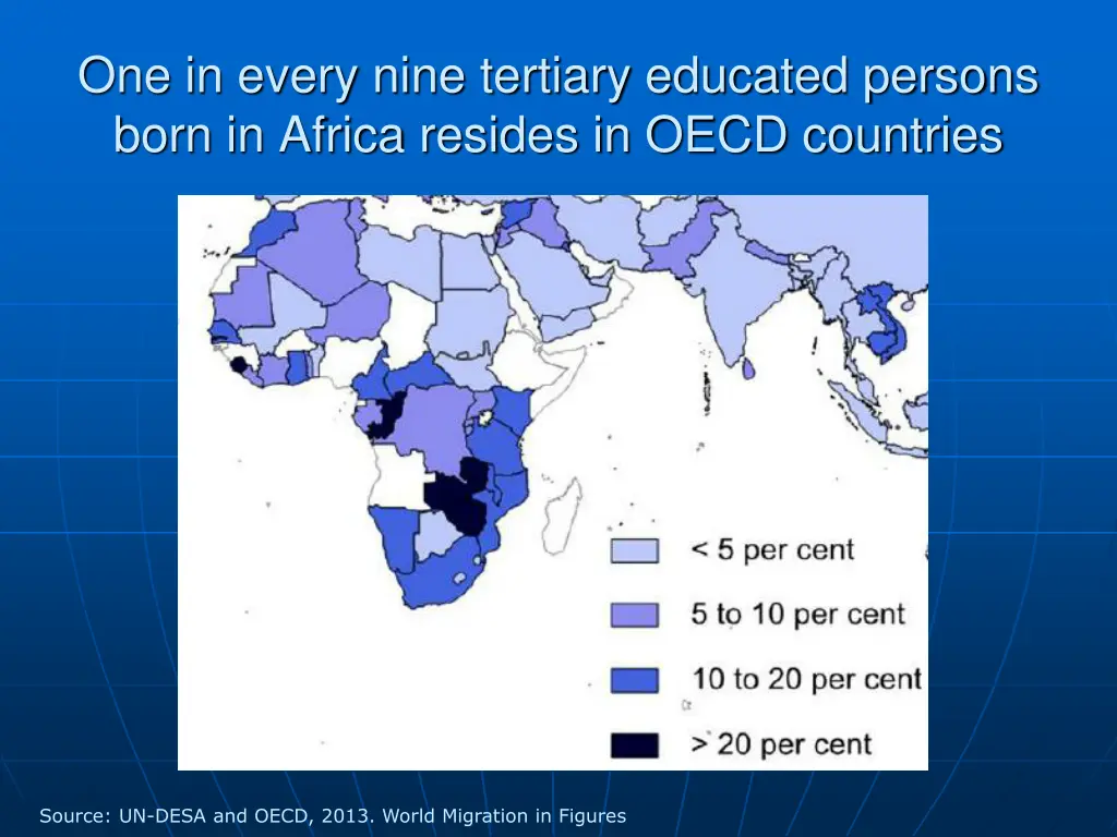 one in every nine tertiary educated persons born