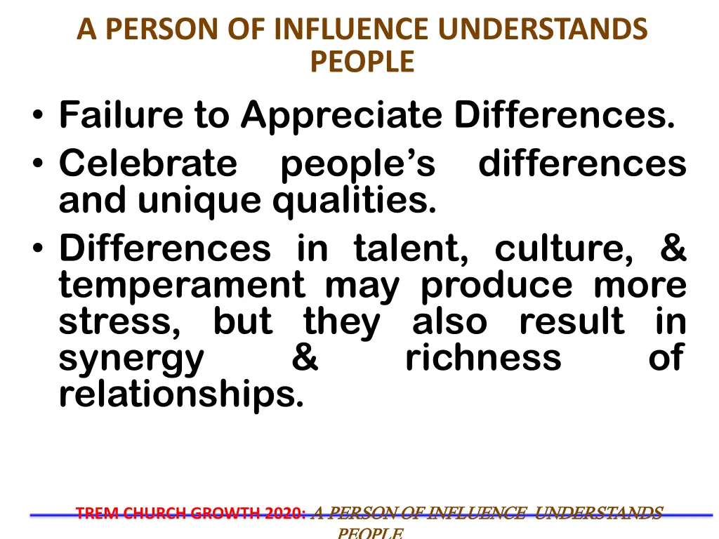 a person of influence understands people failure