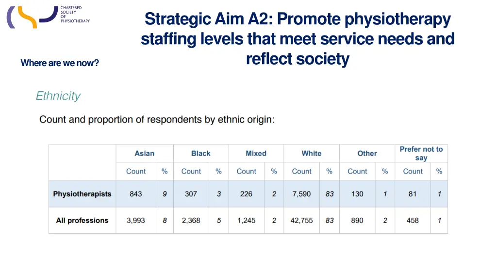 strategic aim a2 promote physiotherapy staffing 2