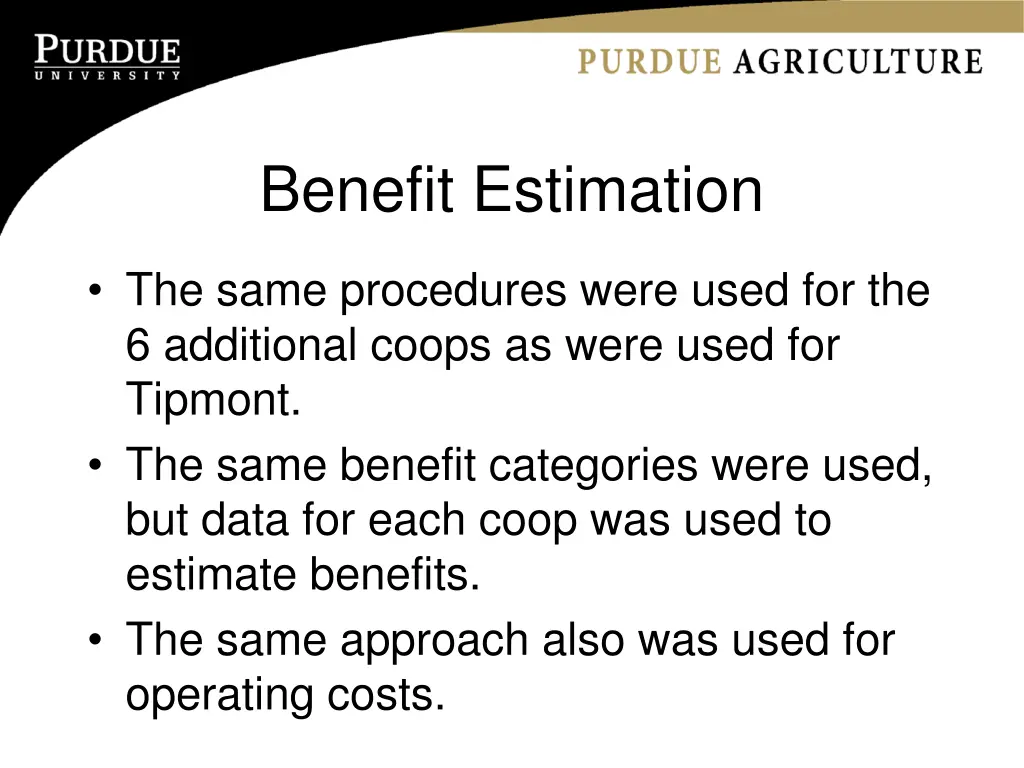 benefit estimation