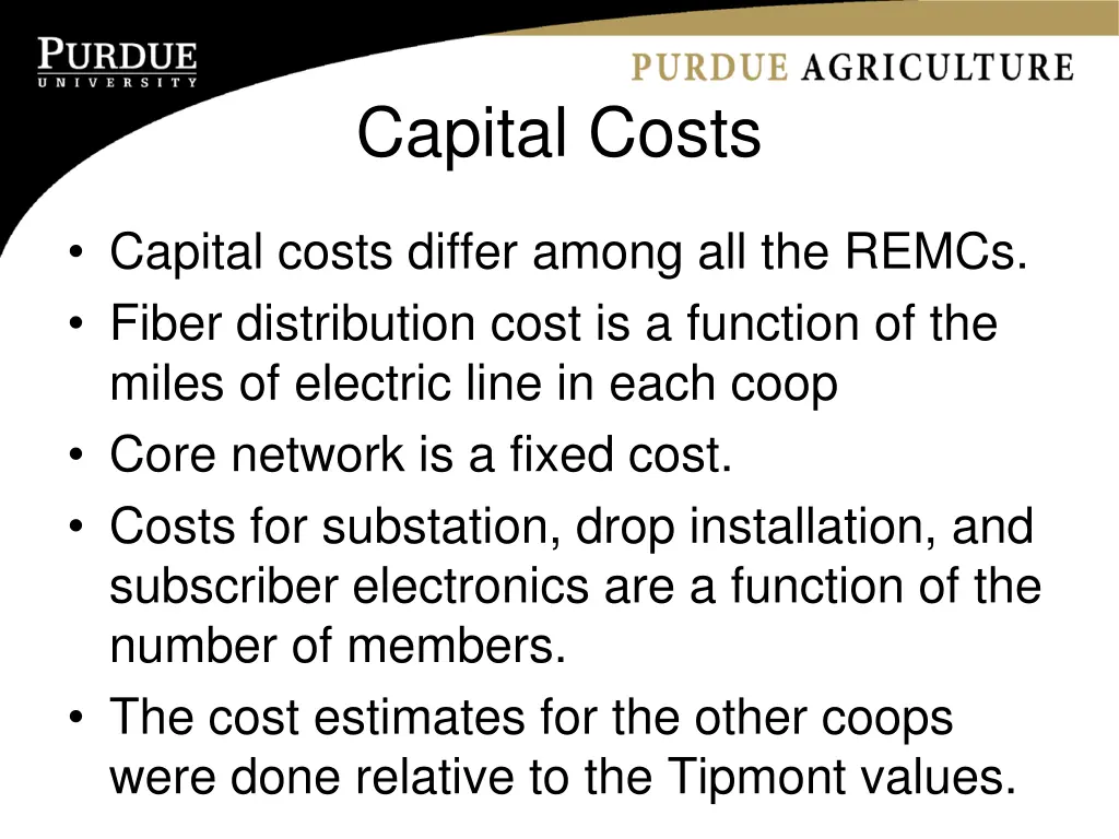 capital costs