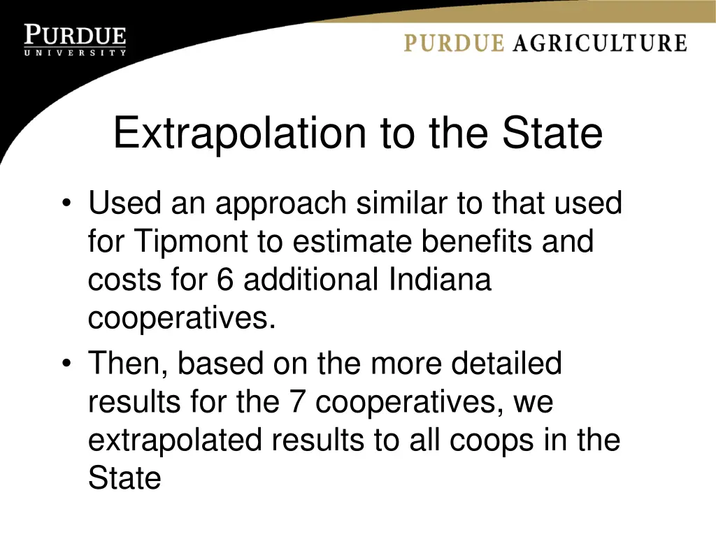 extrapolation to the state