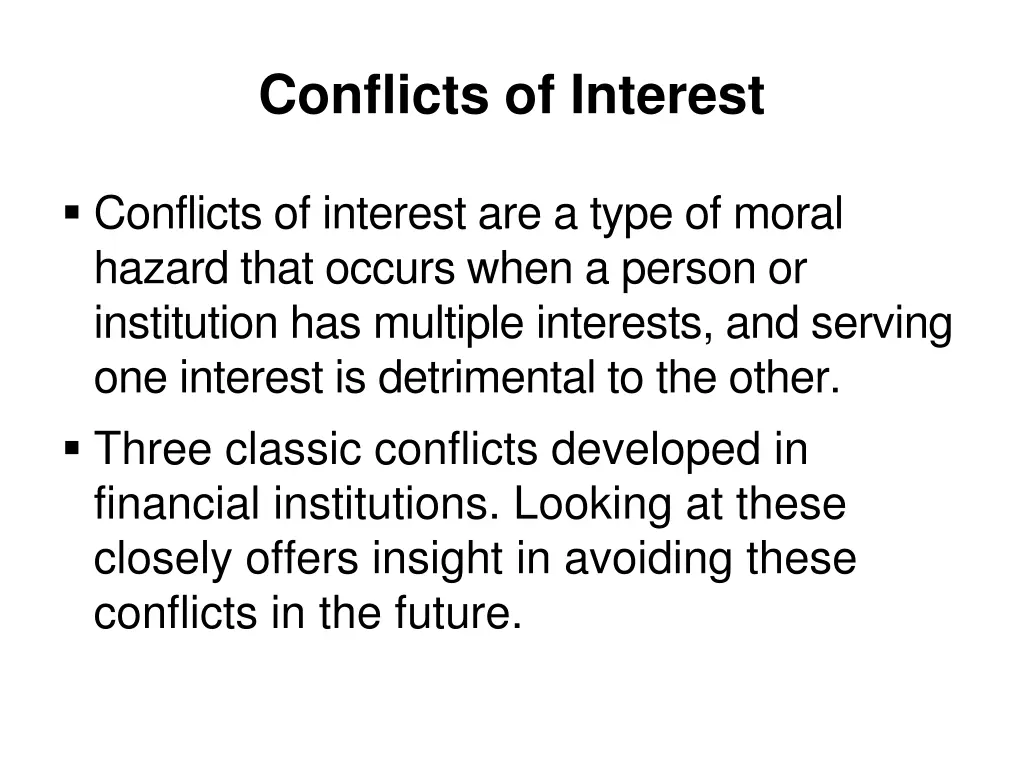 conflicts of interest