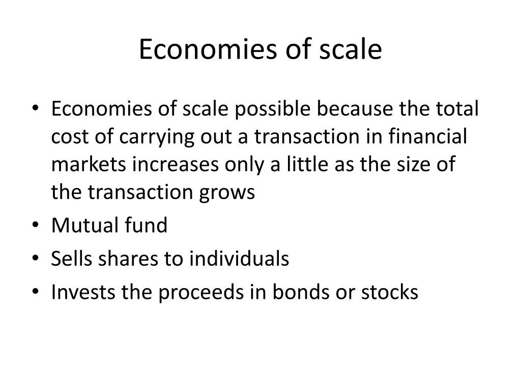 economies of scale 1