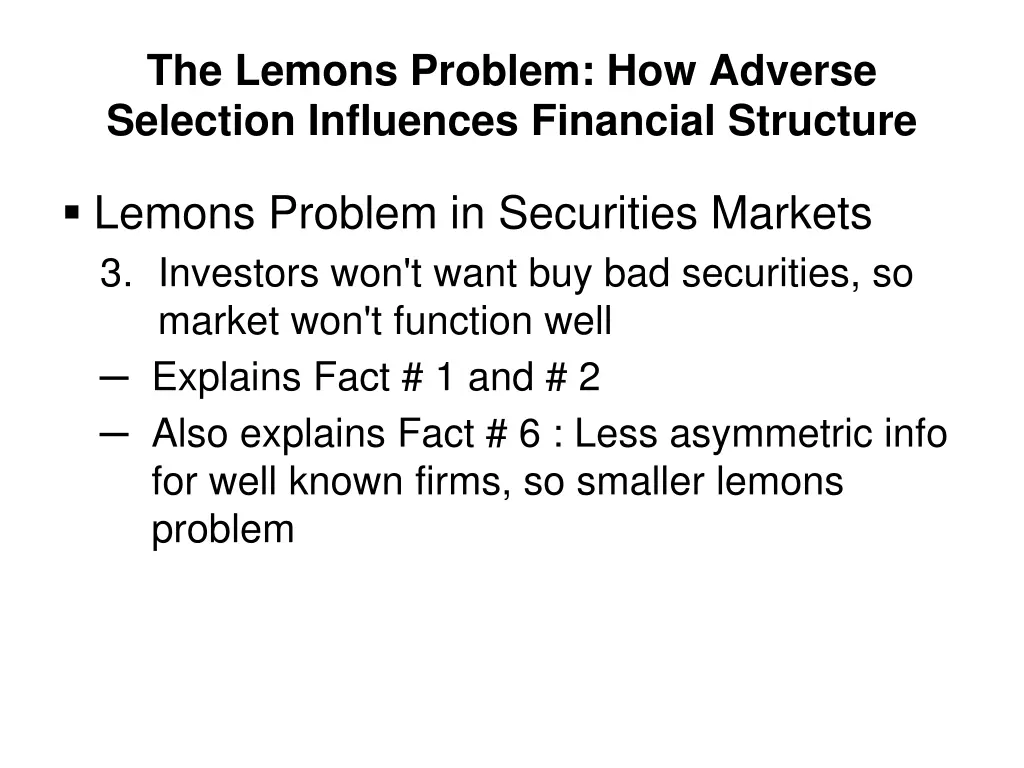 the lemons problem how adverse selection 2