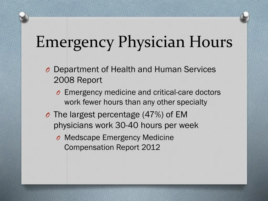 emergency physician hours