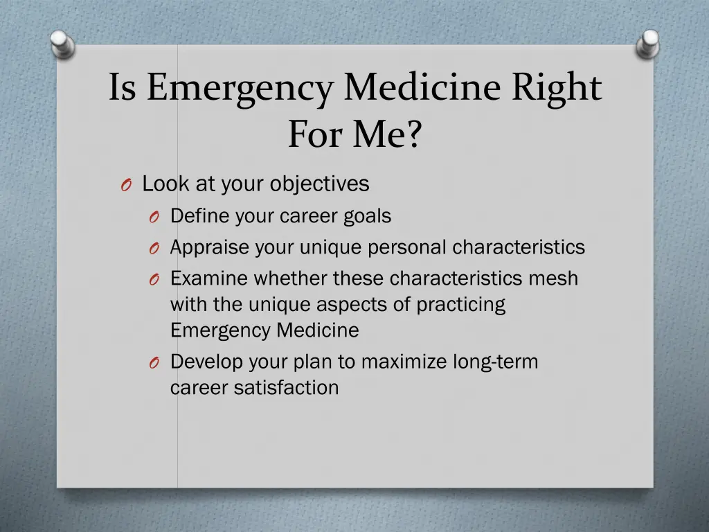 is emergency medicine right for me