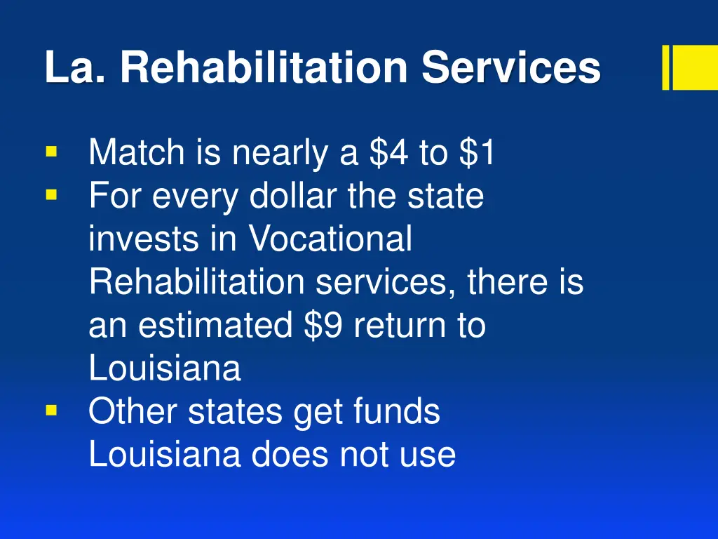 la rehabilitation services