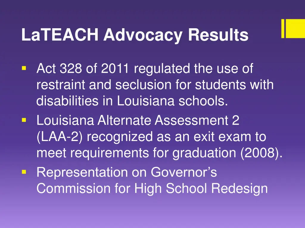 lateach advocacy results