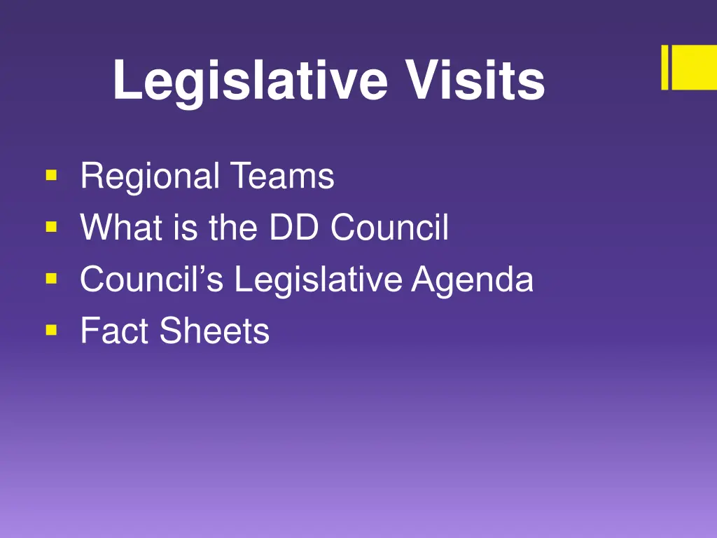 legislative visits