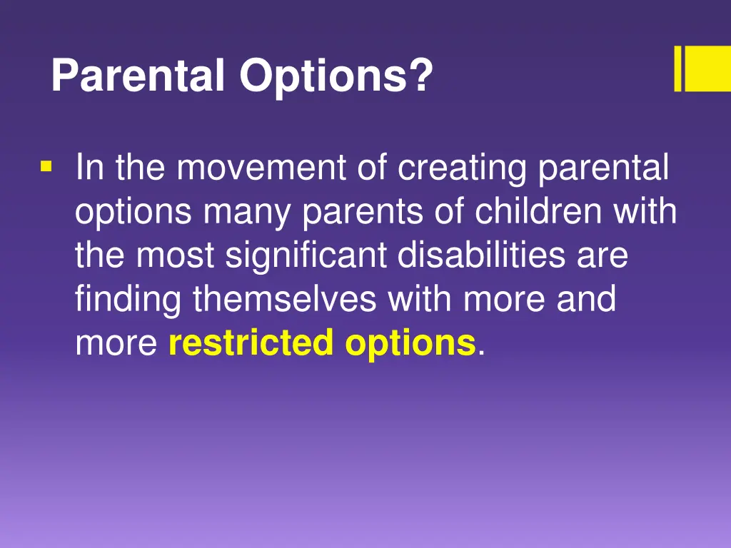 parental options