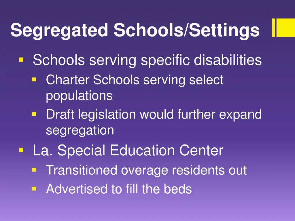 segregated schools settings