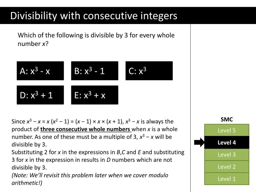 divisibility with consecutive integers 1