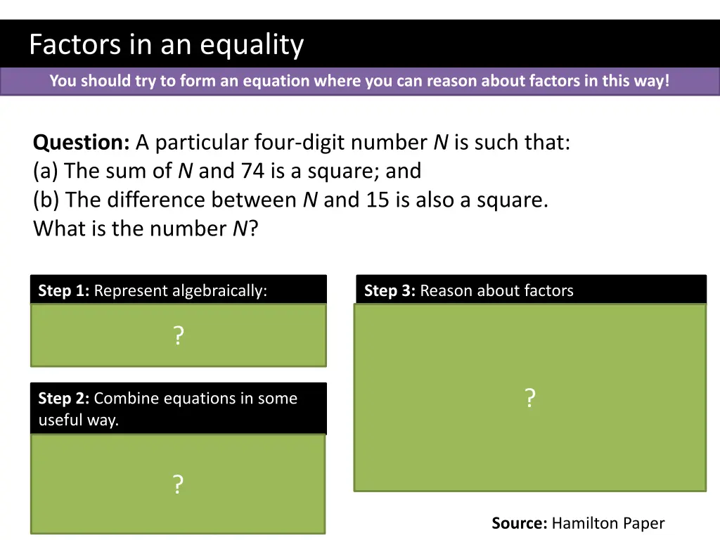 factors in an equality 5