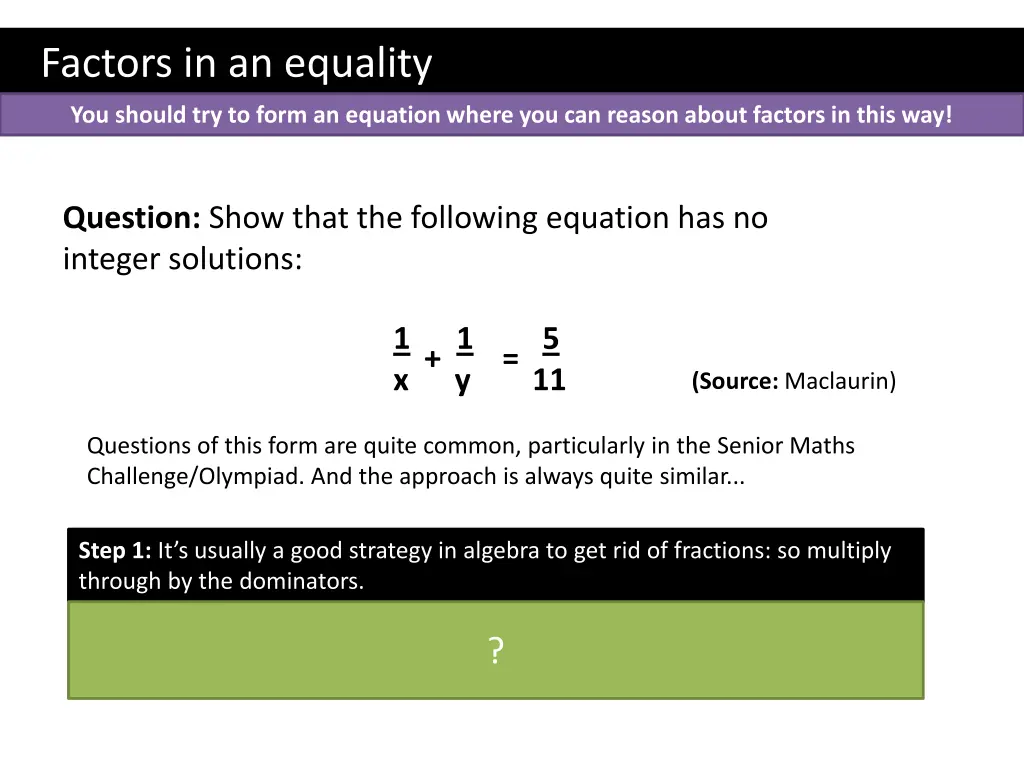 factors in an equality 7