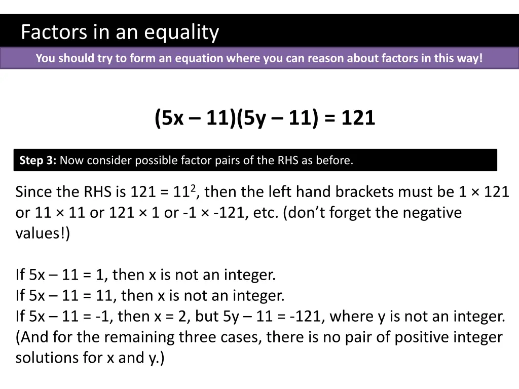 factors in an equality 9