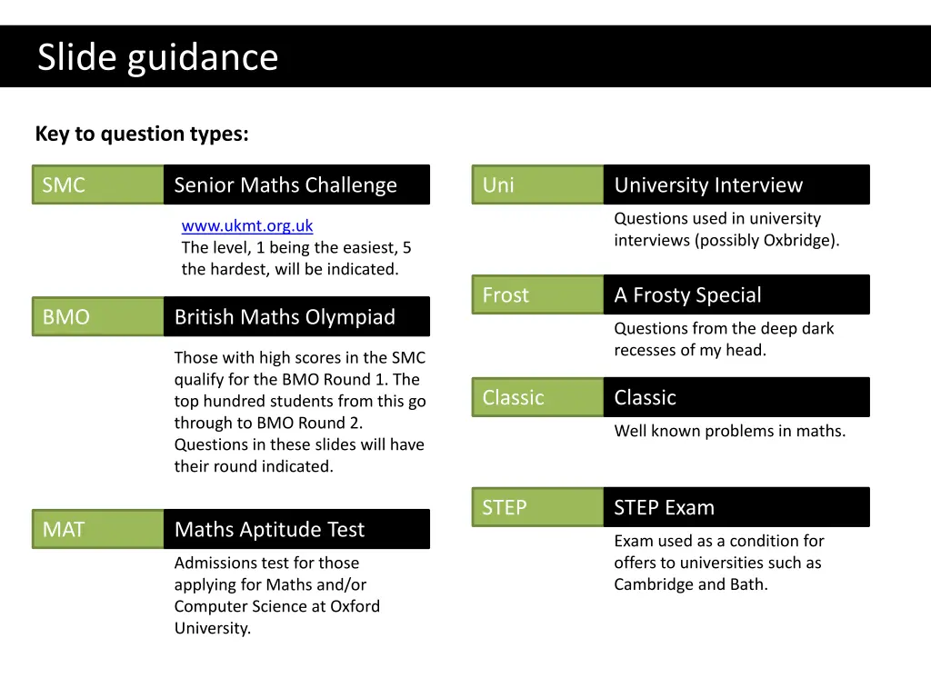 slide guidance