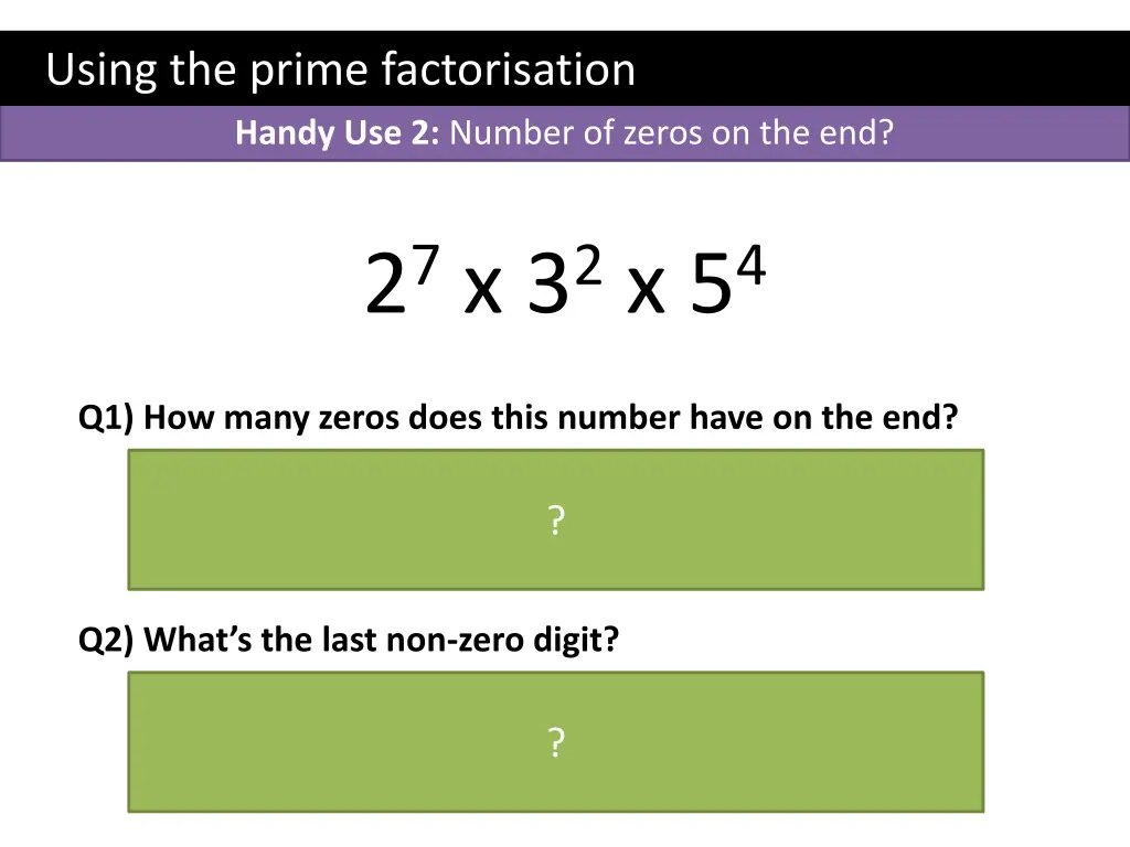 using the prime factorisation 1