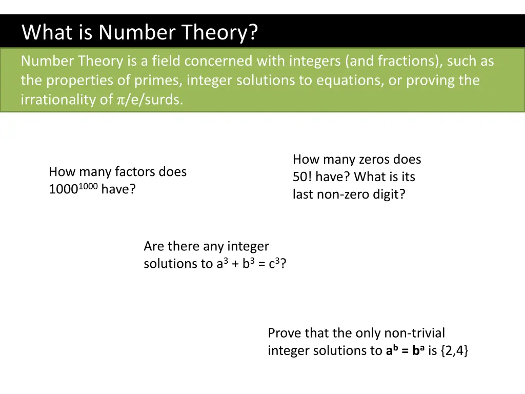 what is number theory