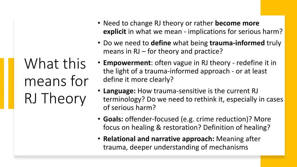 need to change rj theory or rather become more