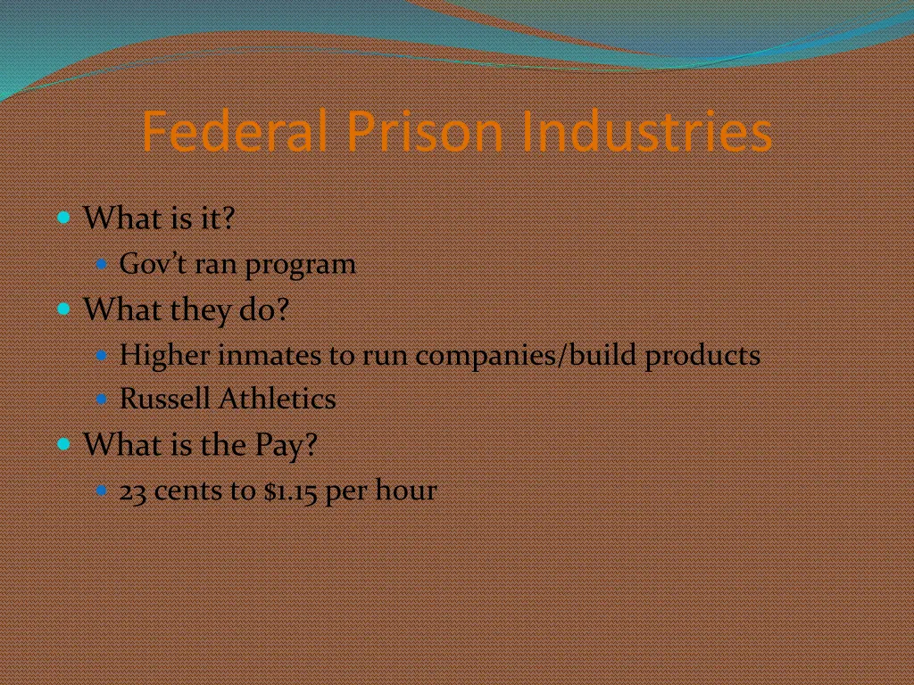 federal prison industries