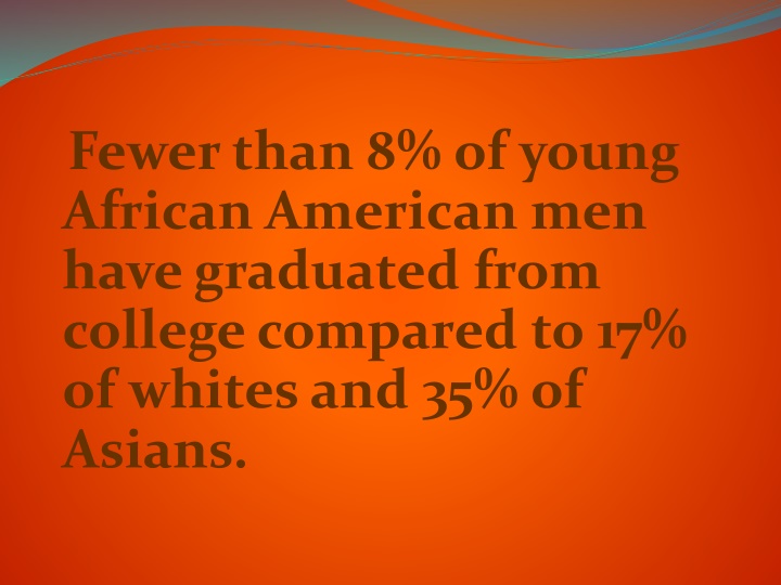 fewer than 8 of young african american men have