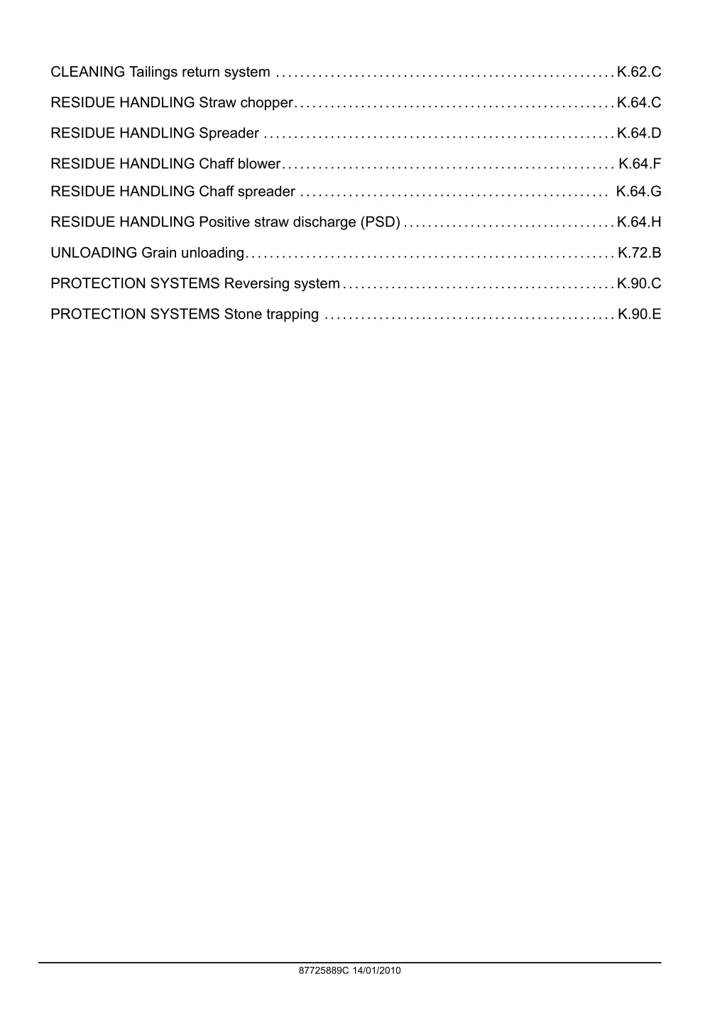 cleaning tailings return system k 62 c