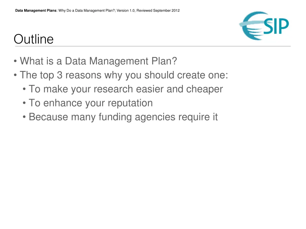 data management plans why do a data management