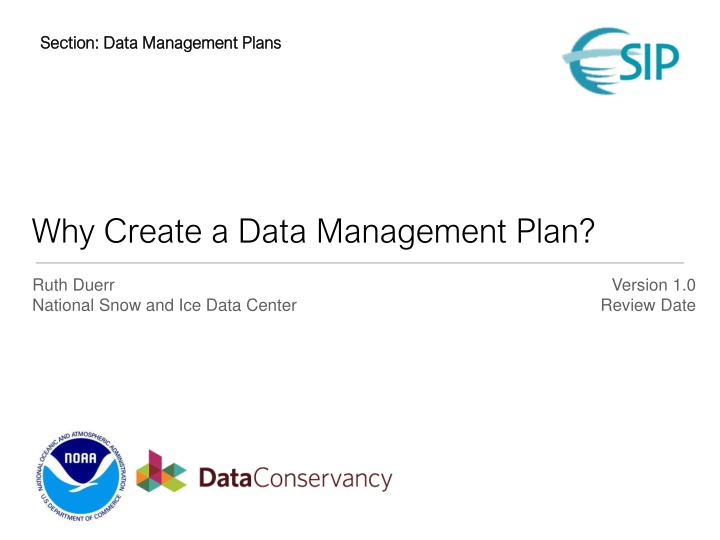 section data management plans section data