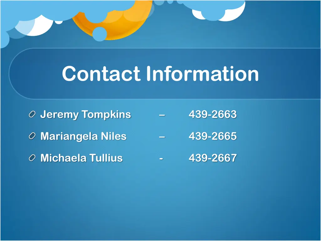 contact information